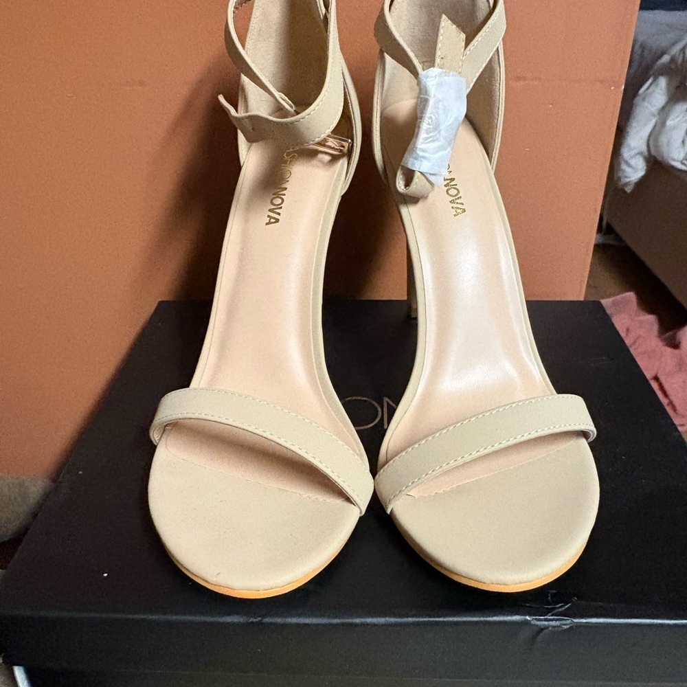 Fashion Nova Nude Strappy Heels - Picture 4 of 9